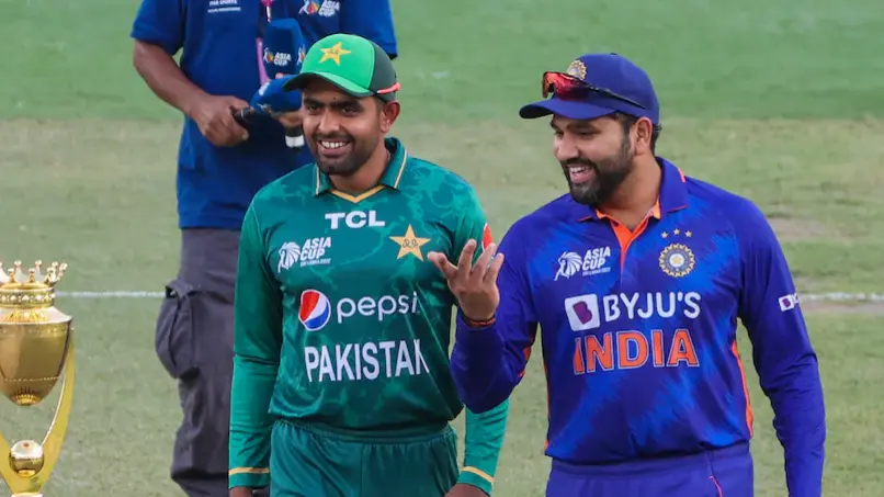 Rohit Sharma and Babar Azam during Asia Cup 2022
