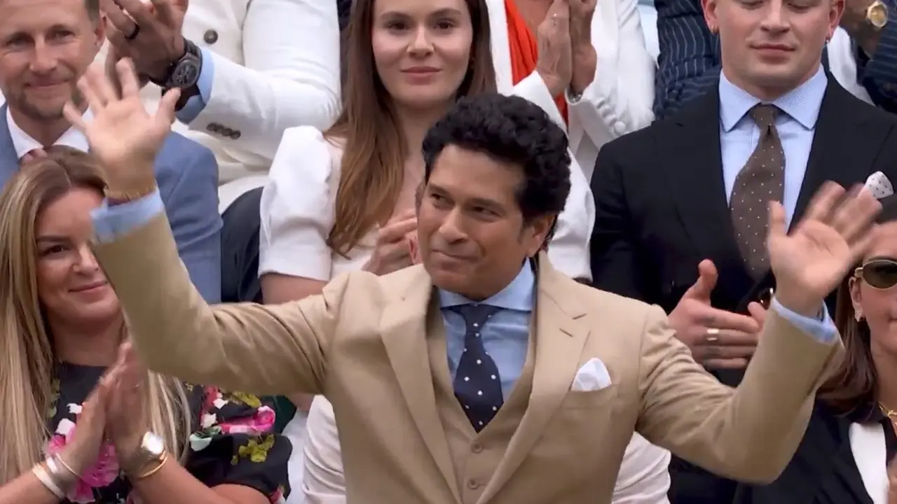 Sporting legends grace Wimbledon court as Tendulkar, Guardiola & more witness Zverev vs Norrie clash Sachin Tendulkar expressing gratitude to everyone at Wimbledon
