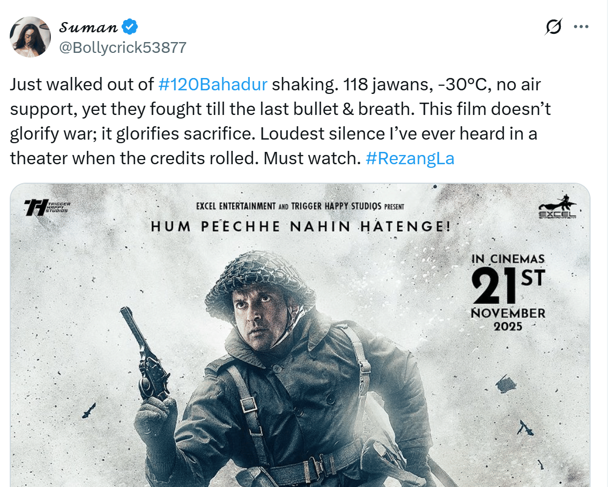 120 Bahadur X Review: Farhan Akhtar’s film gets praiseworthy response from fans, netizens call it…