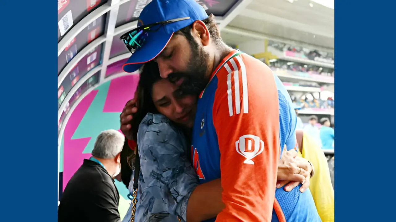 Rohit Sharma Hugs Wife Ritika