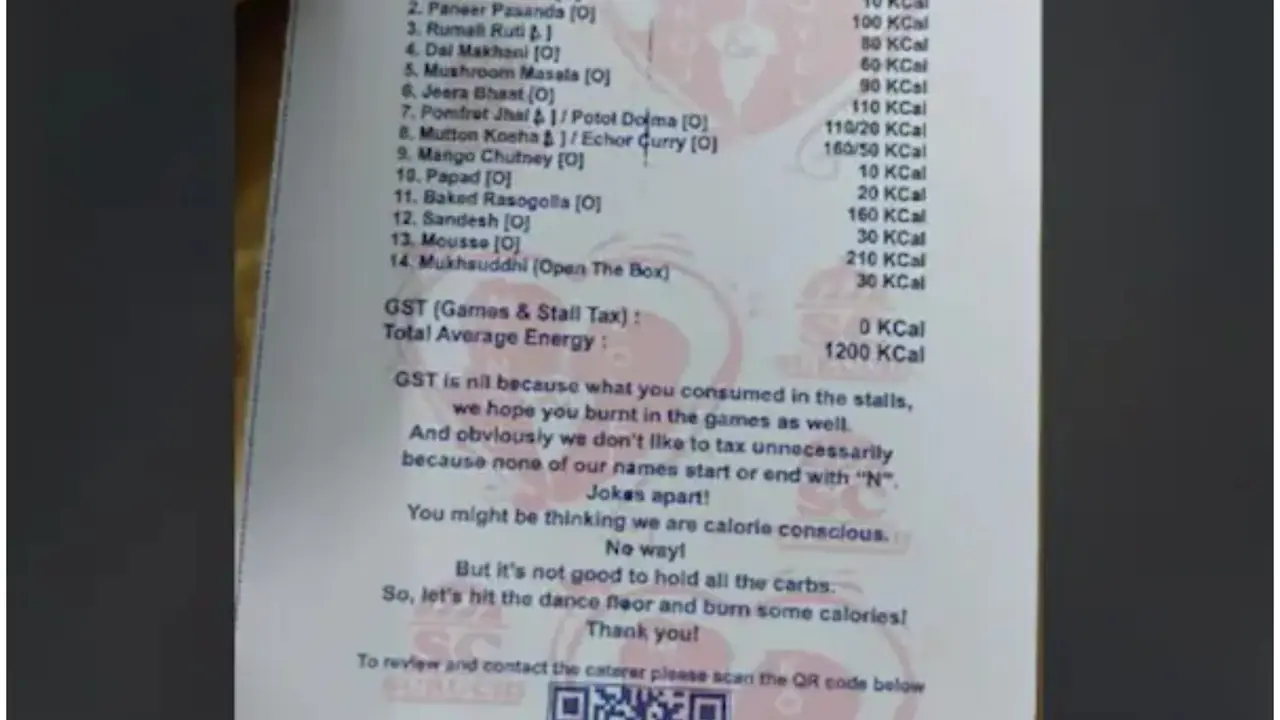 Wedding Food Menu or Diet Plan? Calorie-Conscious Bengali Wedding Invitation Goes Viral A Bengal wedding food menu went viral.