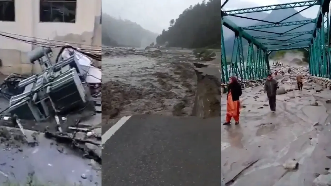 A devastating cloudburst near Manali, Himachal Pradesh has triggered severe flooding, forcing the closure of the Manali-Leh road.