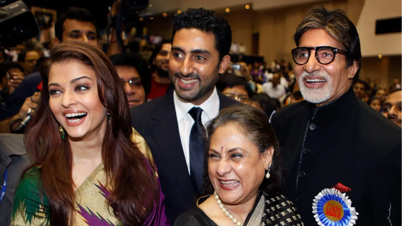Big B Slams 'Speculated Untruths' Amid Abhishek-Aishwarya Divorce: I Rarely Say Much About Family... A file photo of Aishwarya Rai with Abhishek Bachchan and his parents - Amitabh and Jaya Bachchan | Image: Instagram
