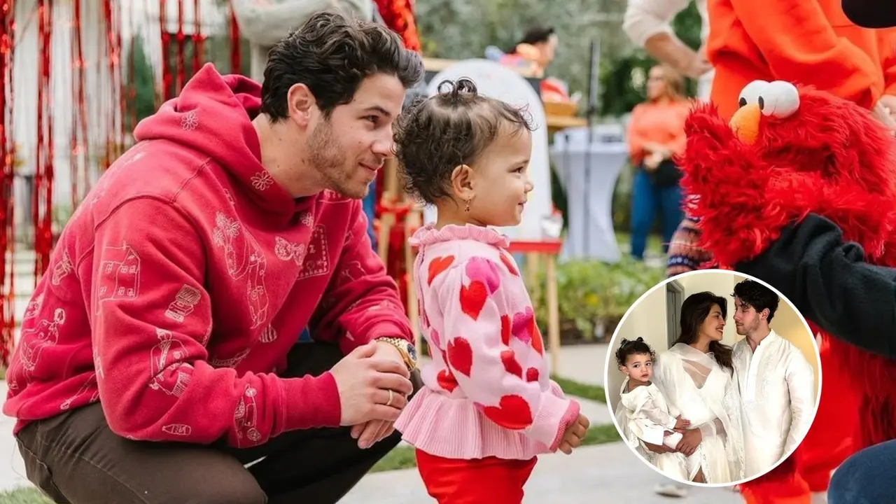 A file photo of Nick Jonas-Priyanka Chopra with Malti Marie