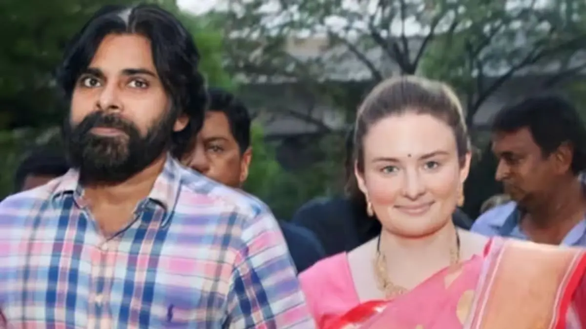 A file photo of Pawan Kalyan with his wife