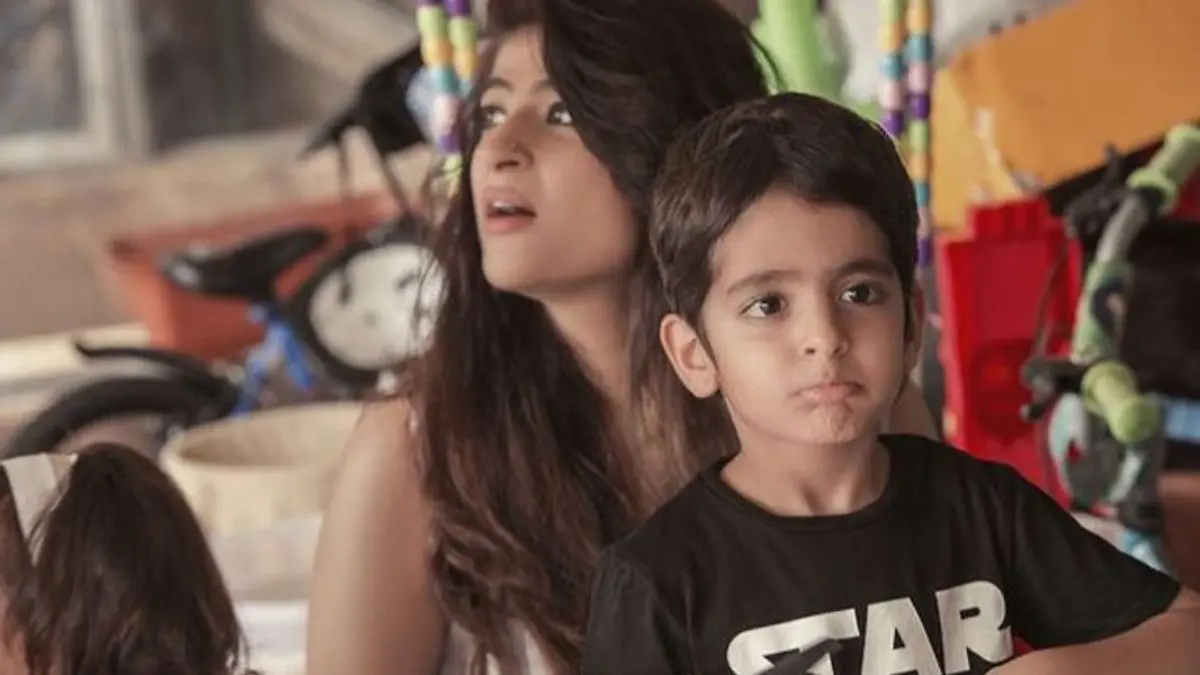 A file photo of Tahira Kashyap with her son