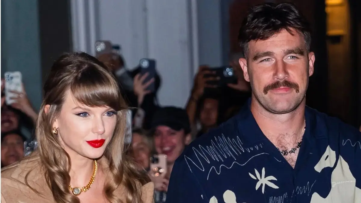 A file photo of Taylor Swift with Travis Kelce