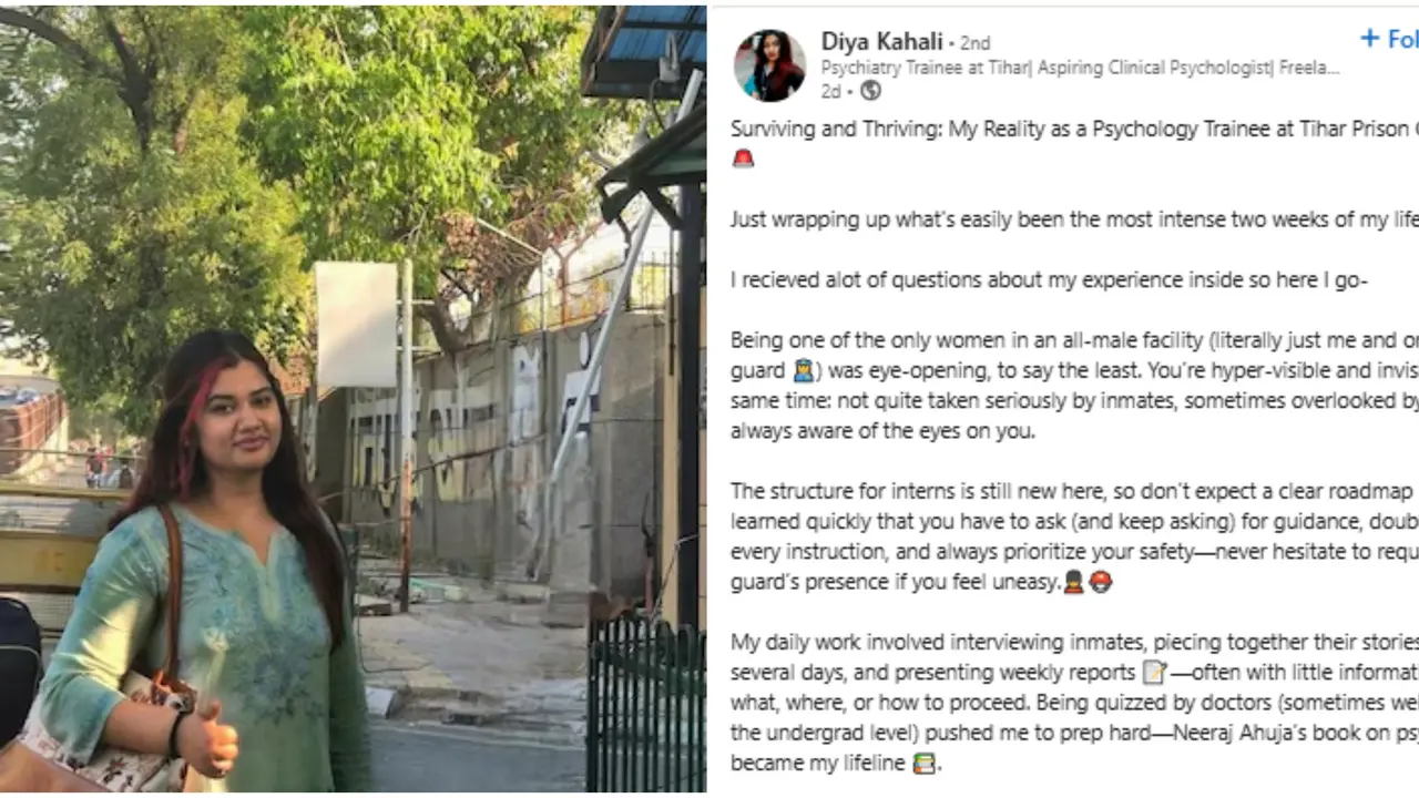 'It's a Struggle': Psychology Intern Shares Tihar Jail Experience as Only Woman in All-Male Block A Ghaziabad-based woman shared her internship experience at Tihar Jail
