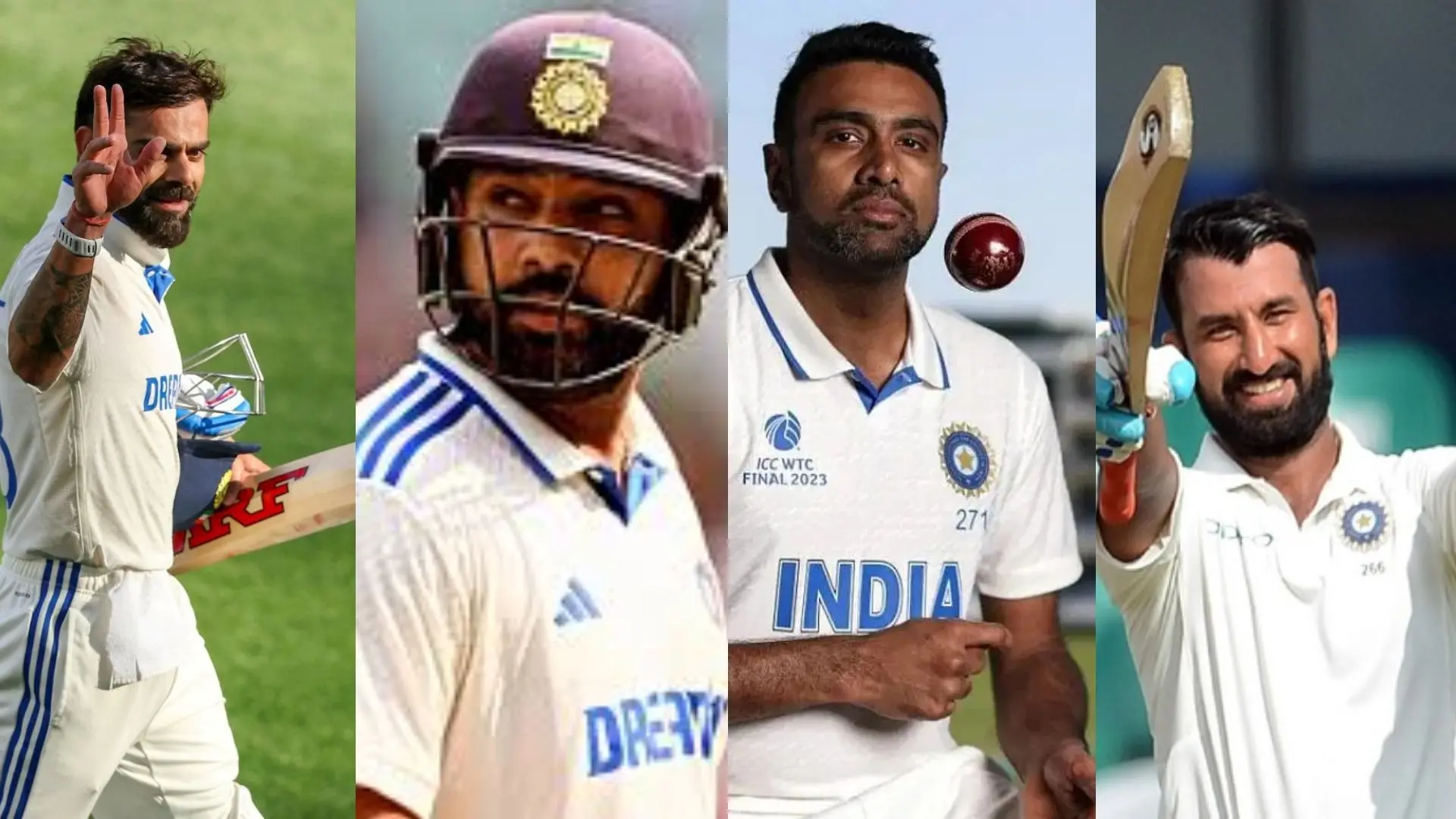 A painful coincidence ashwin rohit sharma virat kohli and pujara test retirement connection