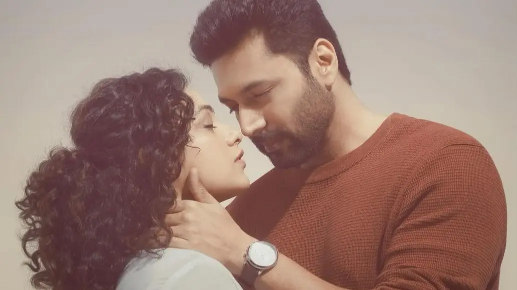 Kadhalikka Neramillai Box Office Collection Day 1: Ravi Mohan-Nithya Menen Starrer Registers Lukewarm Opening Despite Pongal A poster of Kadhalikka Neramillai.