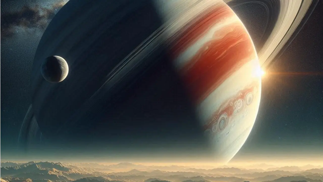 A Saturn Lunar Eclipse occurs when Saturn, the sixth planet from the Sun, aligns with Earth and the Moon in such a way that it casts a shadow on the Moon.