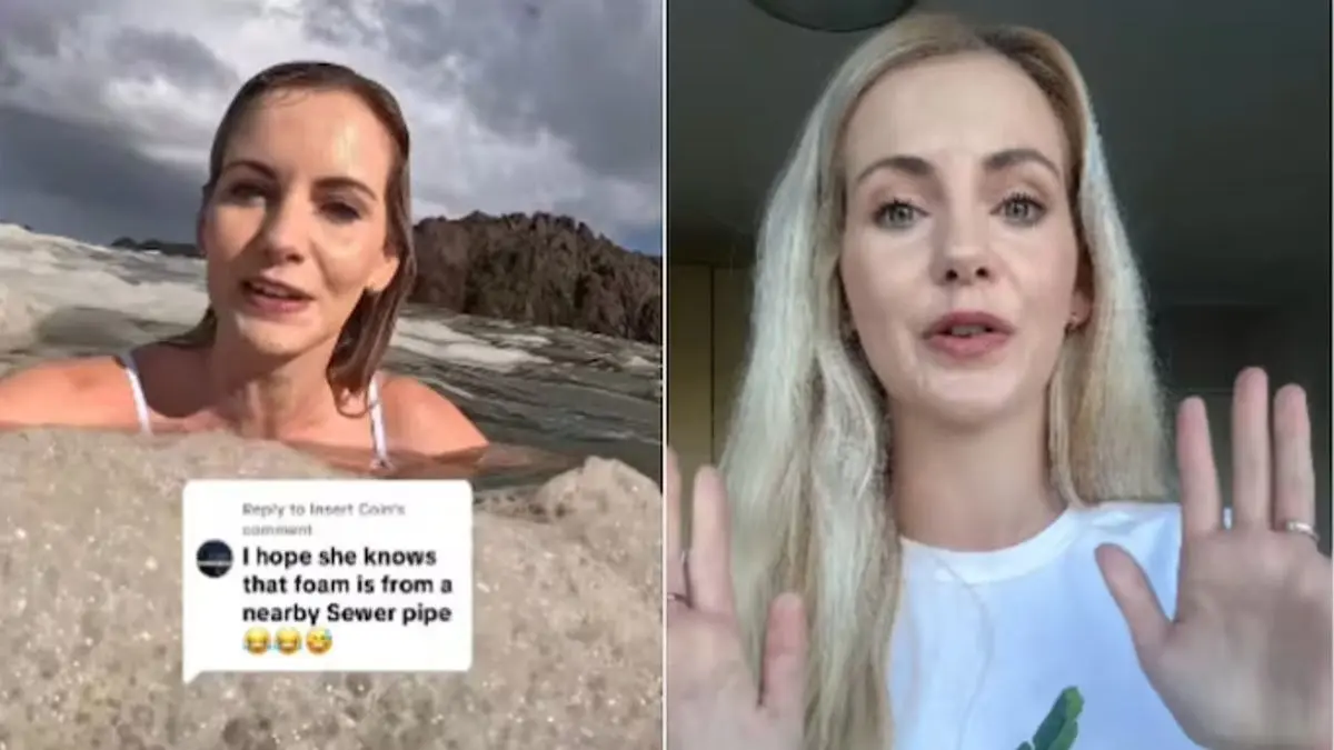 The Foam Is From The Sewage Pipe: Internet Alarms South African Woman Swimming In Cape Town Sea A South African Woman Responds To Her 'Sewage Swim' Video Raising Concerns, Goes Viral