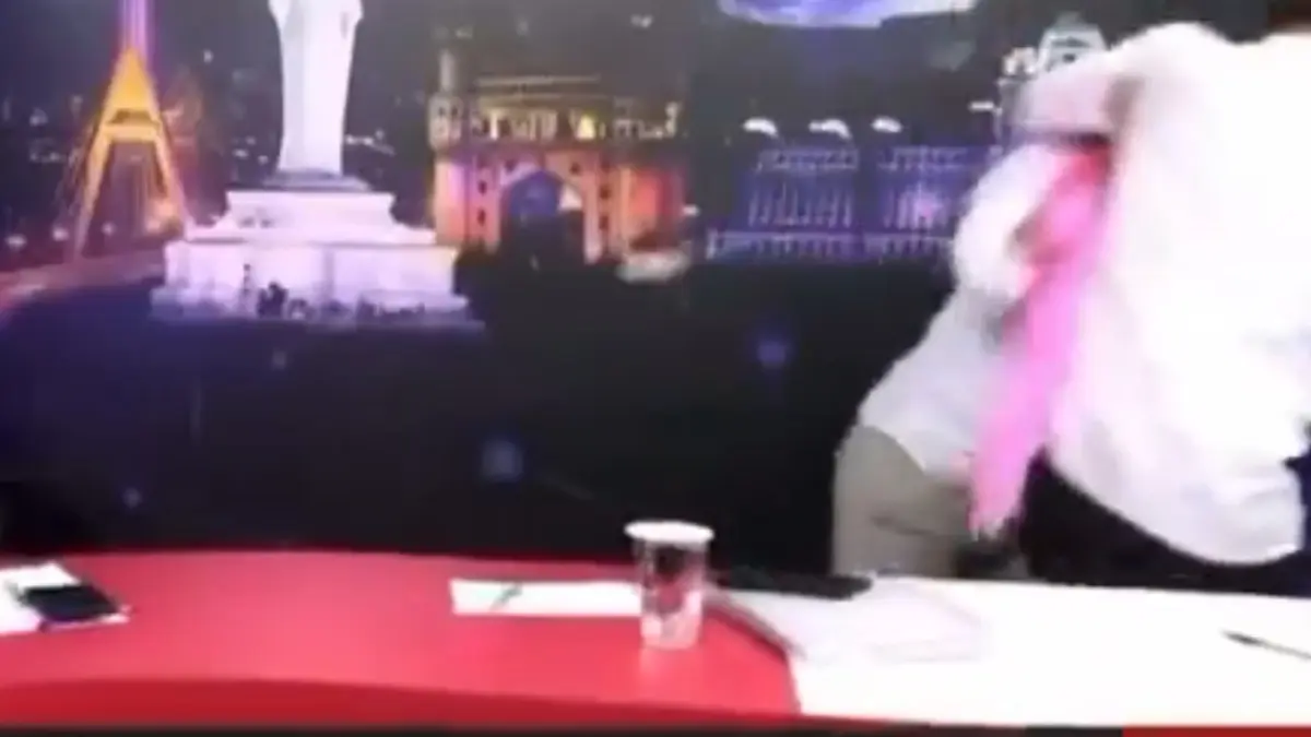 A televised clash between Congress and BRS leaders has gone viral after turning violent