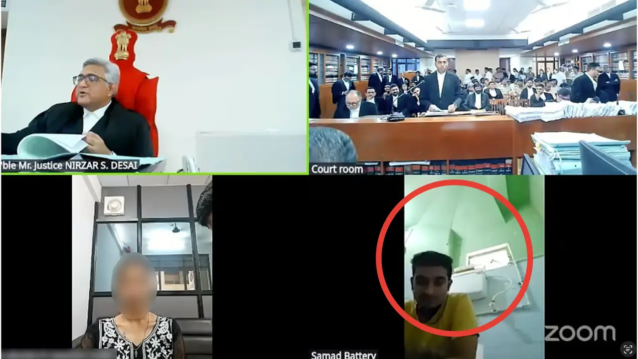 A video of a man attending a virtual Gujarat High Court hearing from a toilet has gone viral.