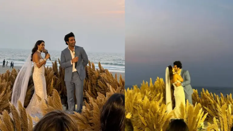 Aadar Jain-Alekha ने गोवा में रचाई शादी, सबके सामने किया लिपलॉक; नहीं दिखे कजिन रणबीर और करीना Aadar Jain-Alekha Advani Wedding