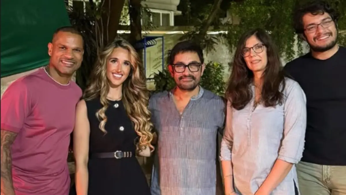 New Couples Aamir Khan-Gauri Spratt, Shikhar Dhawan-Sophie Shine Enjoy Double Date, Solo Junaid Khan Crashes Aamir Khan-Gauri Spratt and Shikhar Dhawan-Sophie Shine on a double date