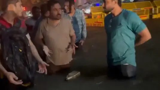 AAP MLA Durgesh Pathak Visits Waterlogged Street of Old Rajinder Nagar