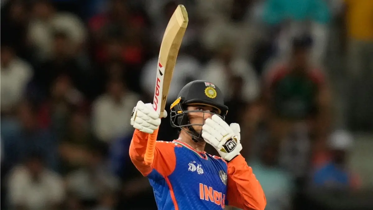 Abhishek Sharma celebrates after scoring a fifty against Bangladesh at Asia Cup 2025