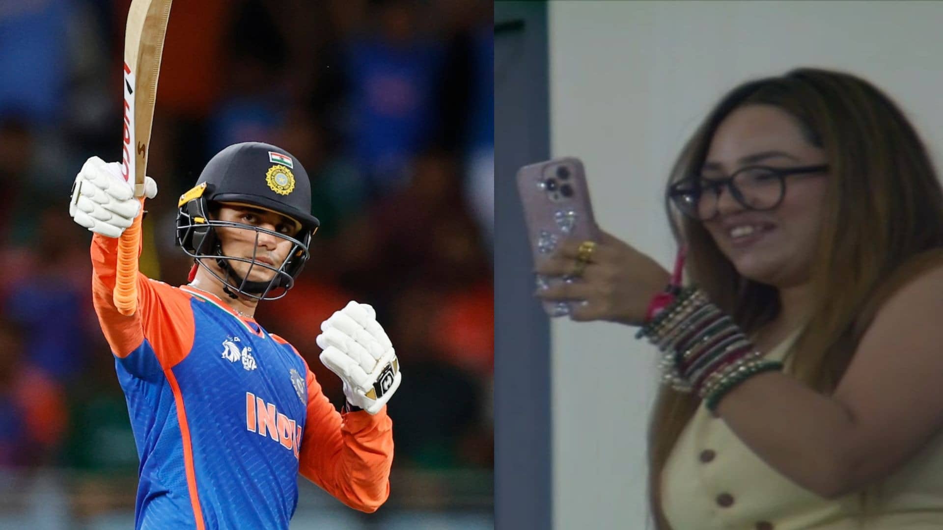 abhishek sharma hits stumandus fifty against Bangladesh as his sister celebrates in style IND vs BAN 