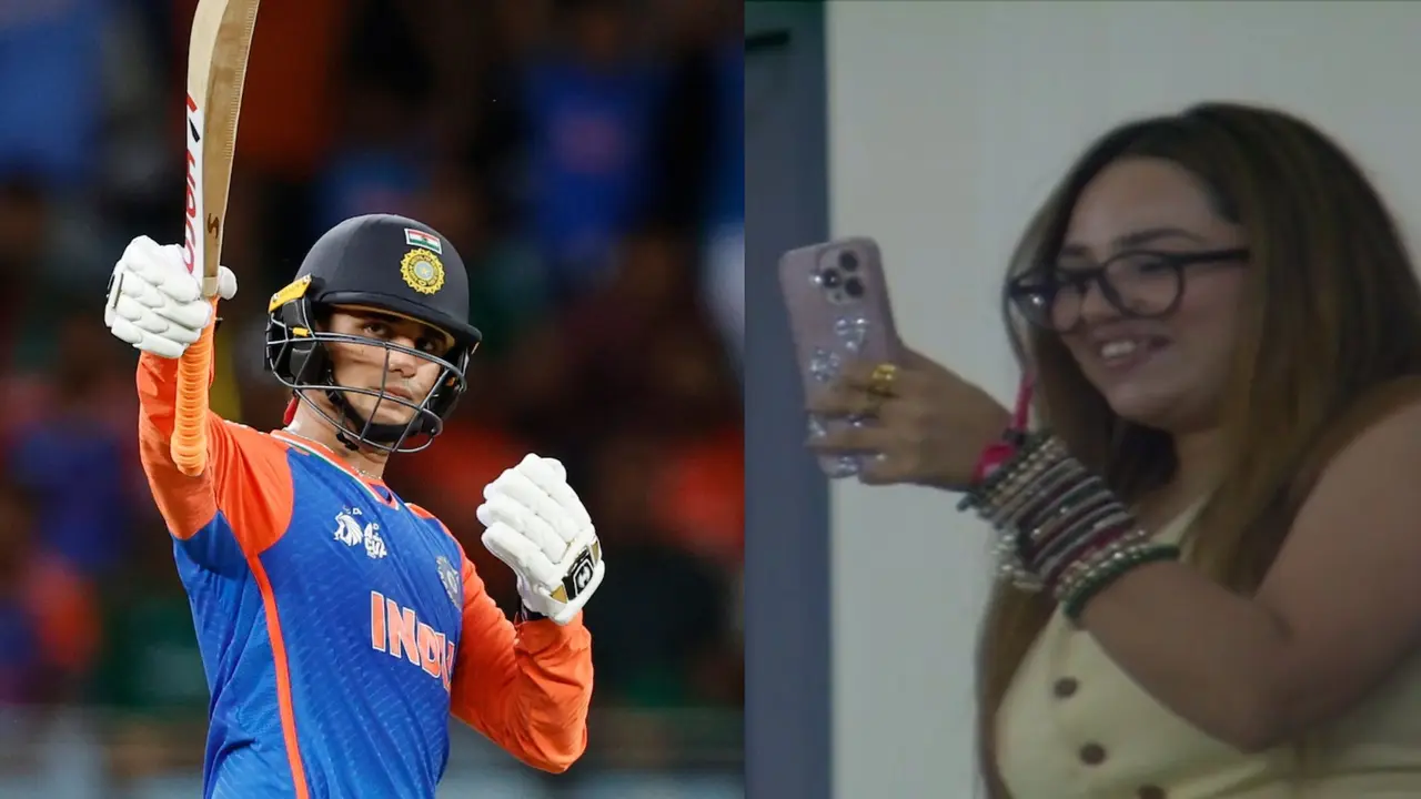 abhishek sharma hits stumandus fifty against Bangladesh as his sister celebrates in style IND vs BAN