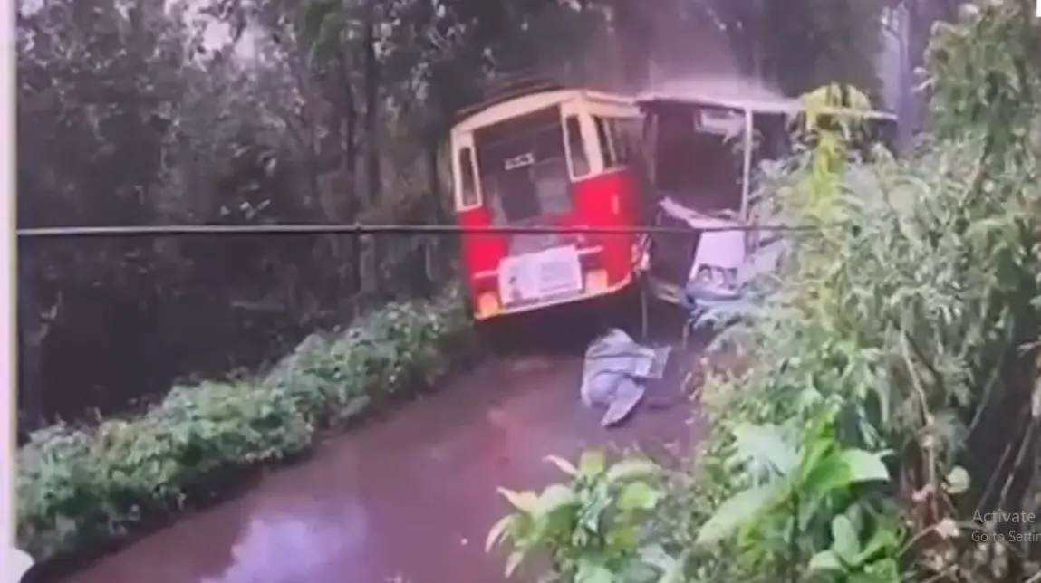 About 34 passengers were injured after two state-owned Kerala State Road Transportation Corporation (KSRTC) buses collided near Kallerirammala in Kannur