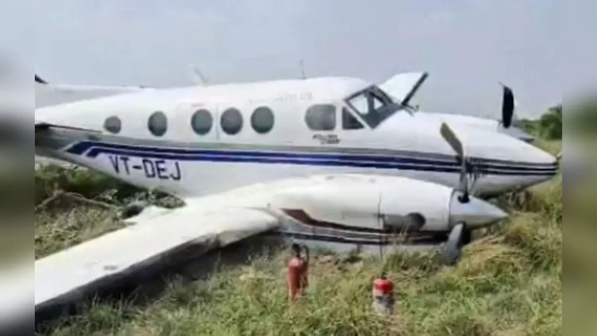 According to police sources, the aircraft skidded off the runway during a routine check-up after facing a brief technical difficulty.