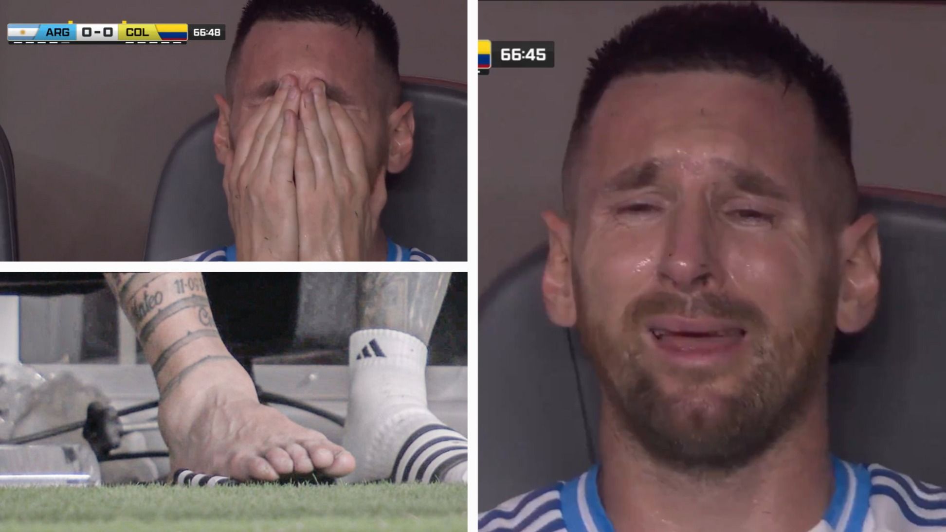 Lionel Messi Can't Stop Crying After Being Substituted In Copa America ...