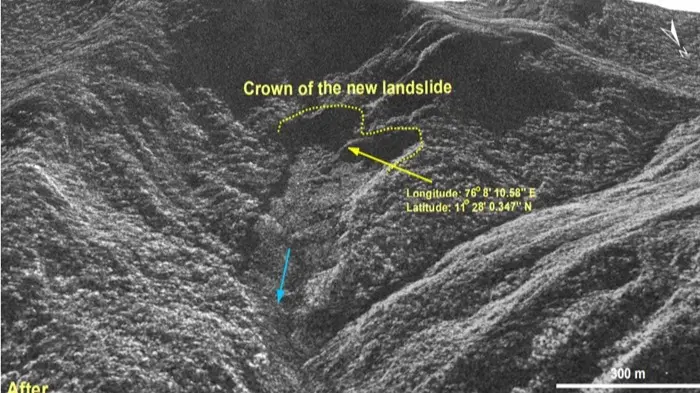 Aerial View of Catastrophe: Wayanad Landslides Seen from Space