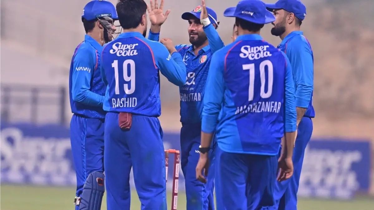 Afghanistan players during first ODI match of the series against Bangladesh