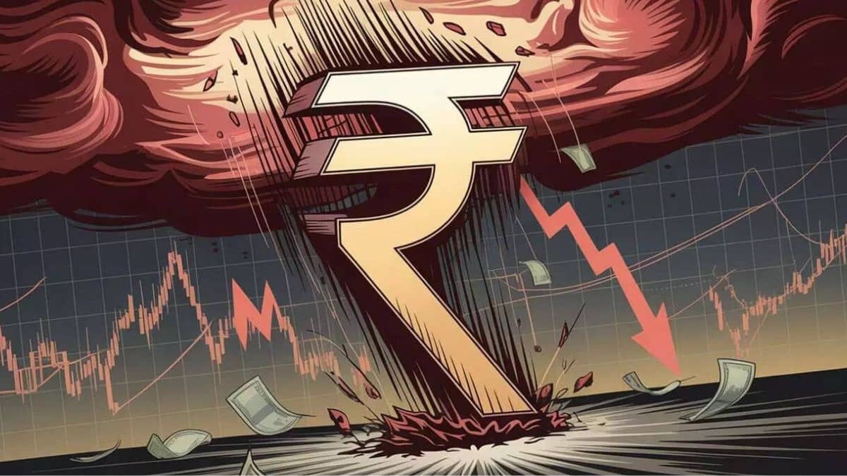 After five days of free-fall, the rupee fell past 90 per USD mark, hitting a new record low. 