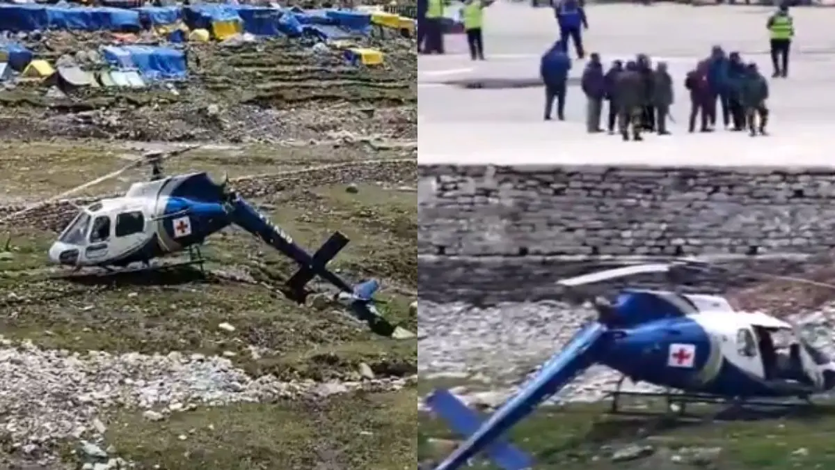 AIIMS Rishikesh's Heli-Ambulance Crash Lands in Kedarnath, All Passengers Safe | VIDEO