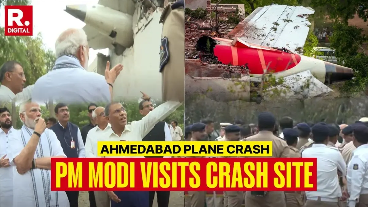 PM Modi Inspects Site of Air India Crash That Killed 241