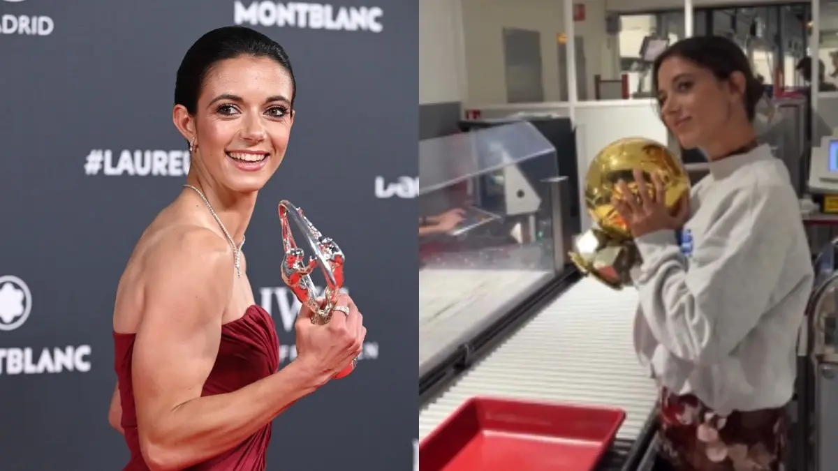 WATCH | Aitana Bonmati Taking Her Ballon d'Or Award Through Airport Security is Unmissable Aitana Bonmati