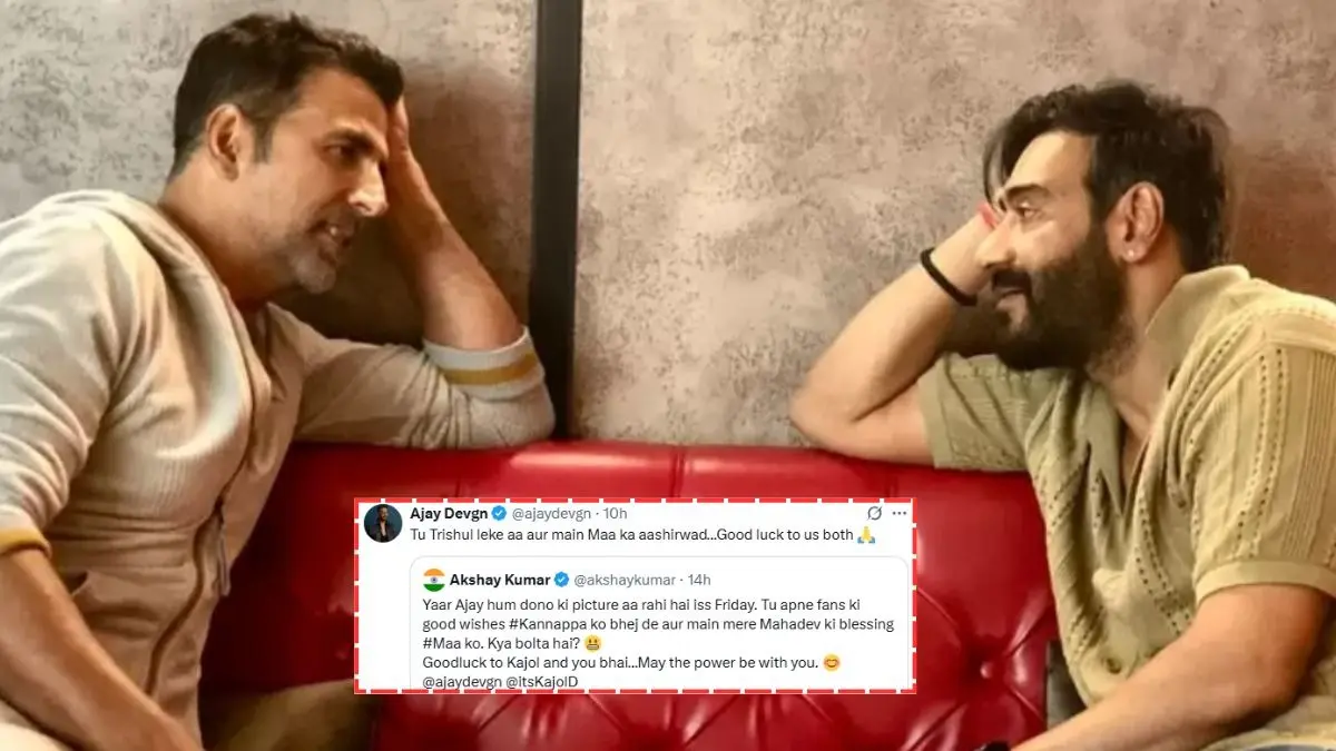 Ajay Devgn, Akshay Kumar Turn Each Other's Biggest Cheerleaders Ahead Of Maa Vs Kannappa Box Office Clash Ajay Devgn's shout out for Akshay Kumar