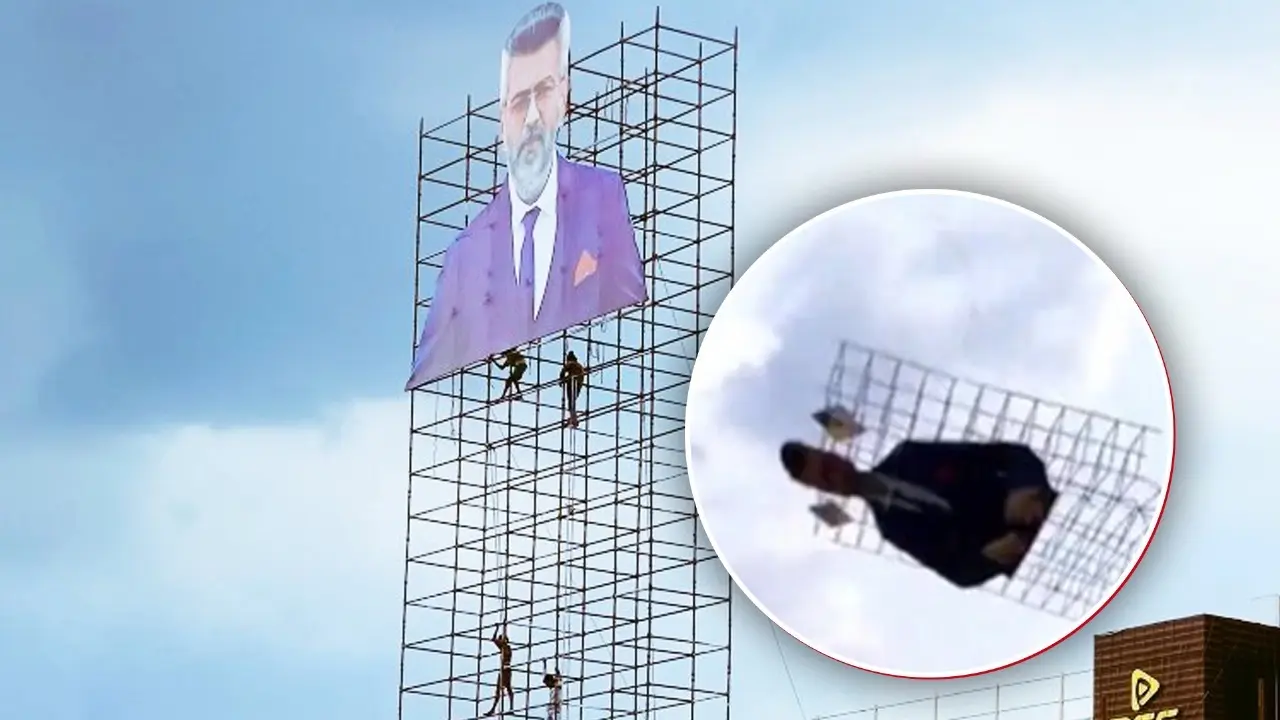 Ajith Kumar's cutout in a town in Tamil Nadu collapsed
