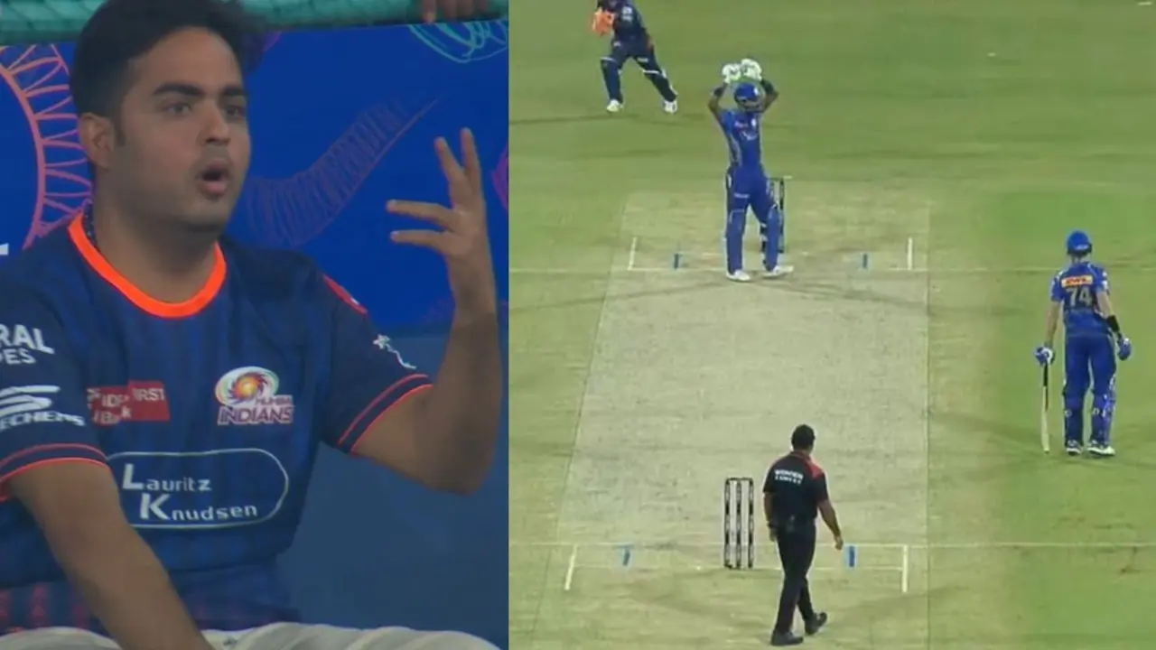 Akash ambani angry reaction on hardik pandya as tilak verma slow inning cost mumbai indians lsg vs mi