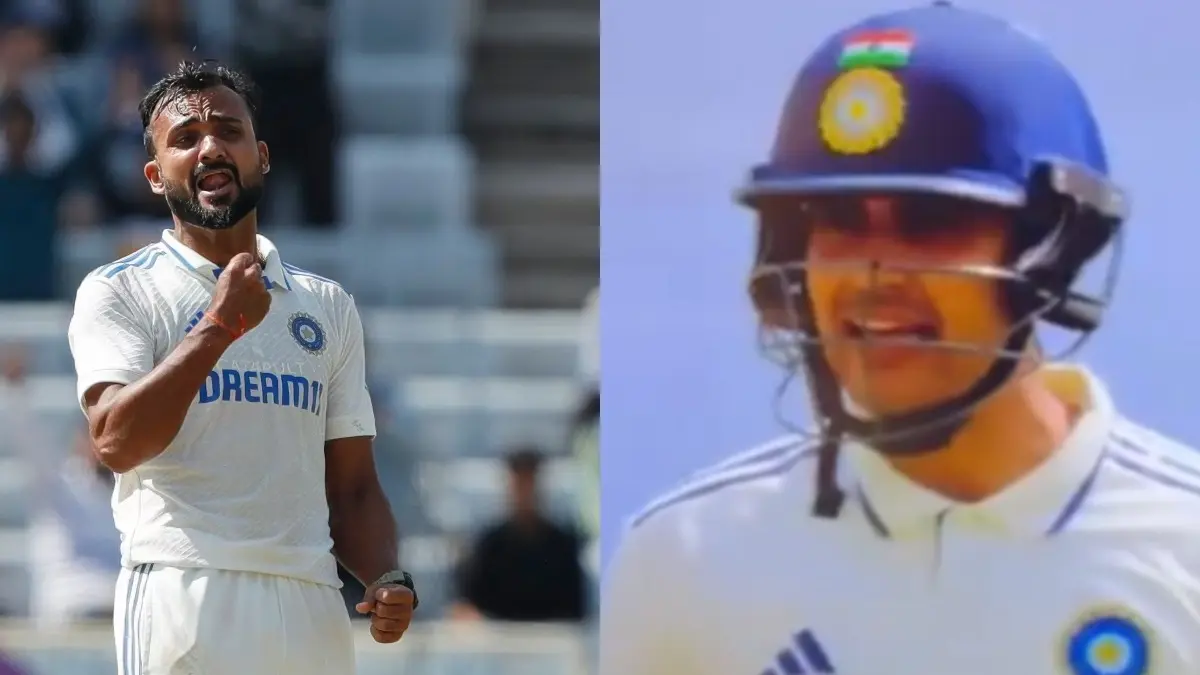 Akash Deep (L), Shubman Gill (R)