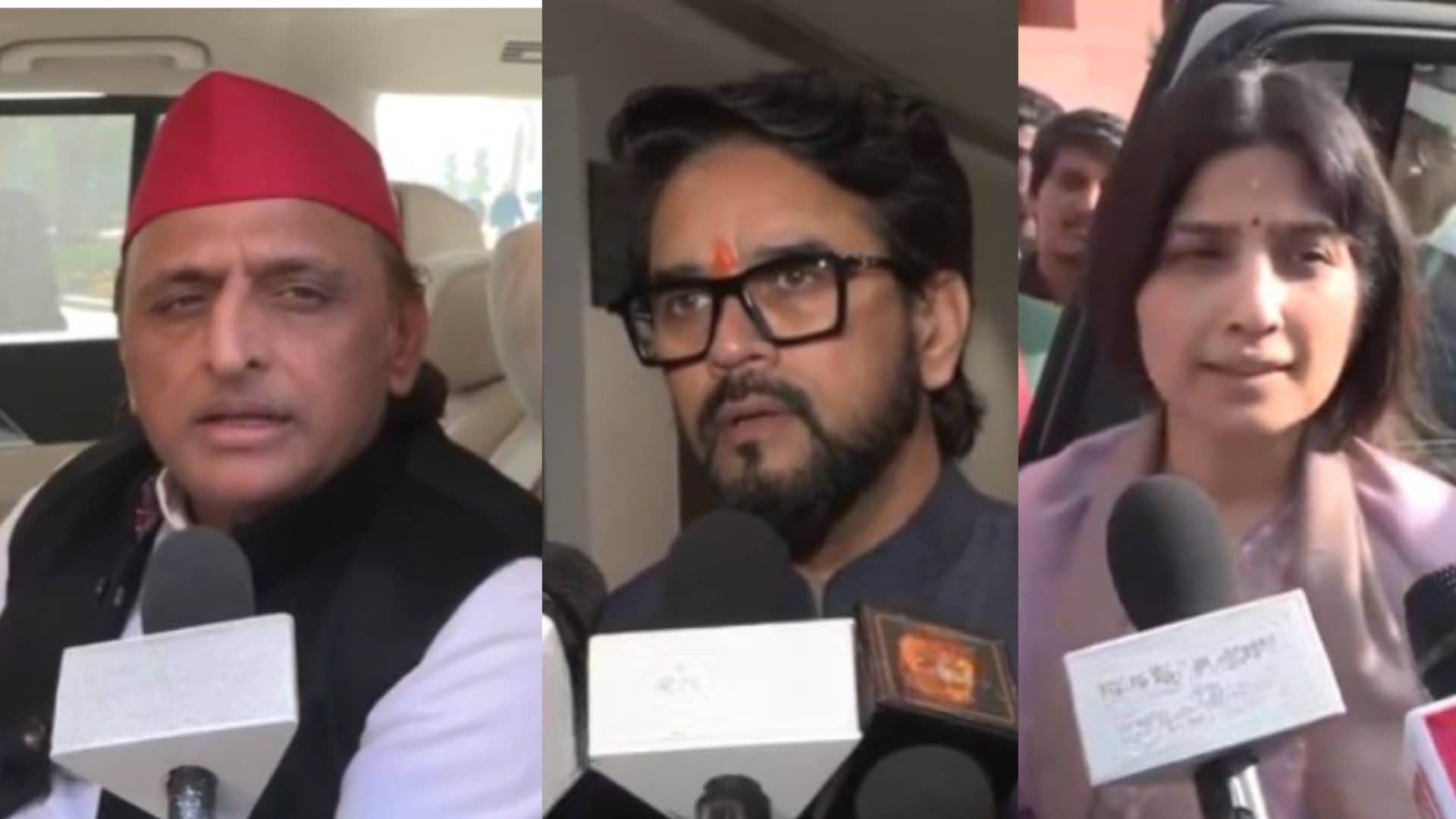 Akhilesh Yadav, Anurag Thakur, Dimple Yadav