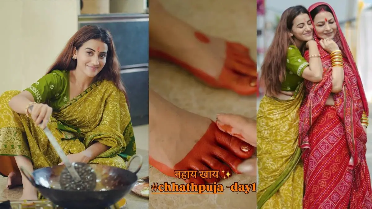 Akshara Singh celebrates Chhath Puja