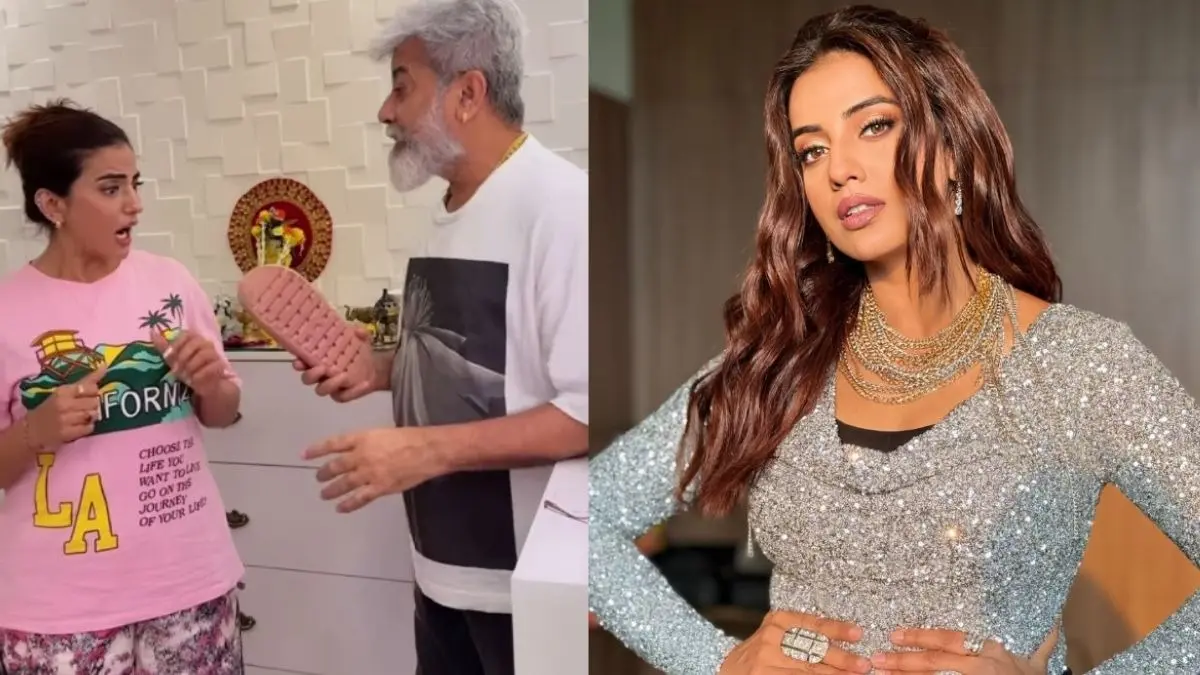 Akshara singh recreate paresh rawal comedy scene from movie awara pagal deewana with his father video viral