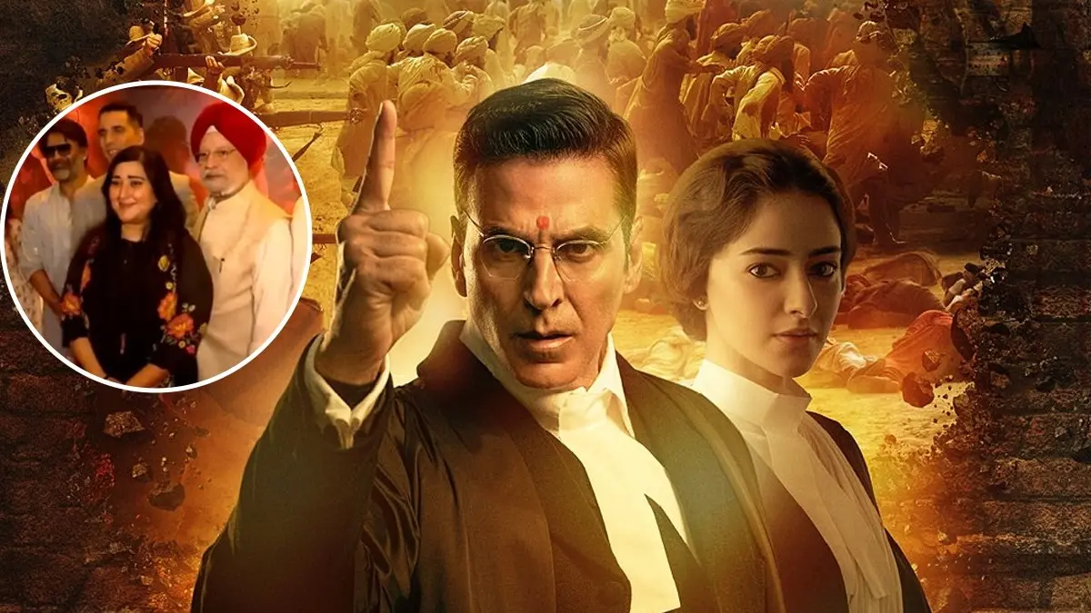 Akshay and Madhavan at Kesari 2 Screening in Delhi