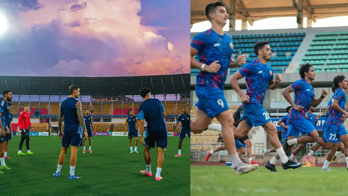 Al Nassr and FC Goa players during practice ahead of upcoming clash