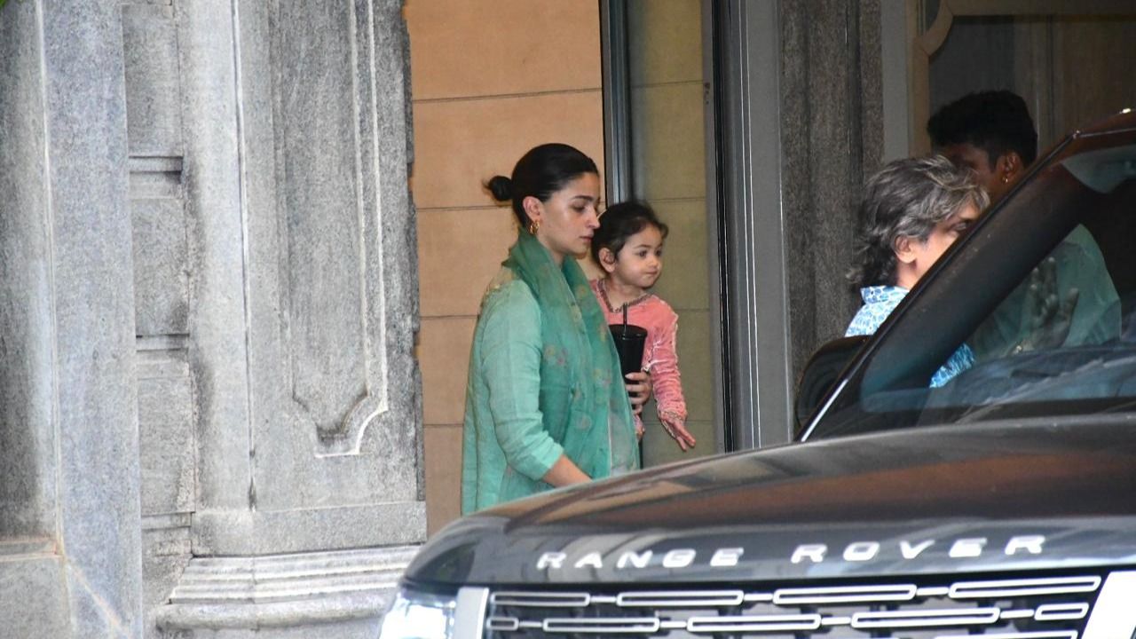 Alia Bhatt, Raah step out with Raha looking radiant in traditional attires for Raksha Bandhan celebration