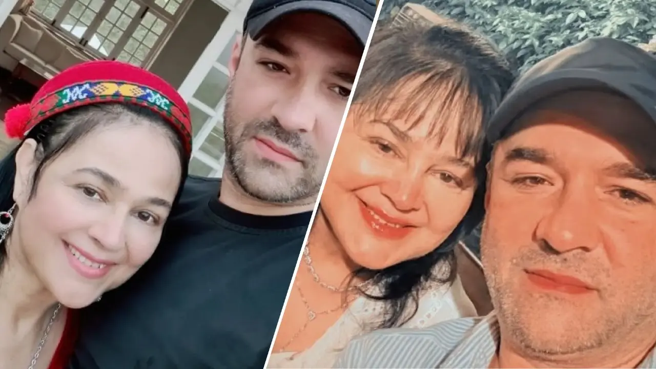 Alisha Chinai poses with boyfriend