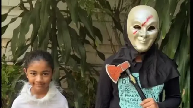 Like Father, Like Son: Allu Arjun's Son Ayaan Wields Pushpa's Axe For Halloween Costume Party Allu Arjun's kids Ayaan and Arha enjoy Halloween