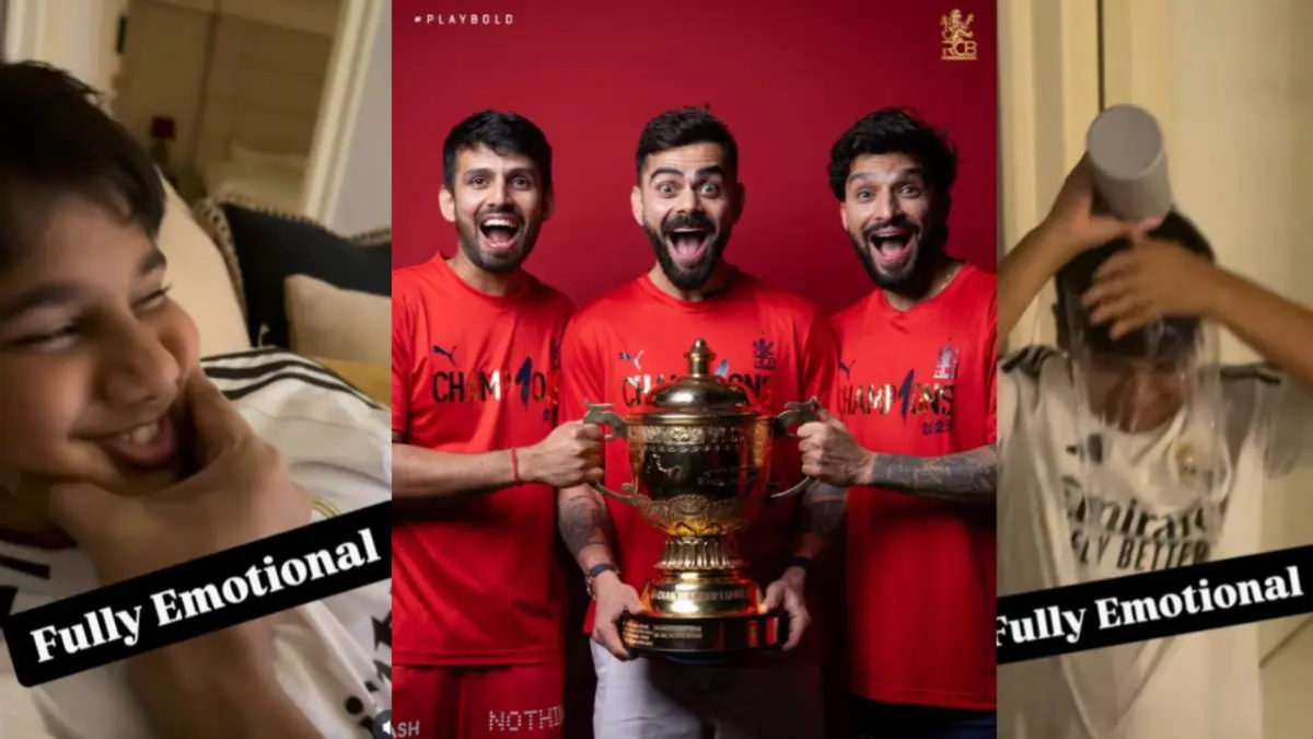 Allu Arjun's Son cries on RCB Win