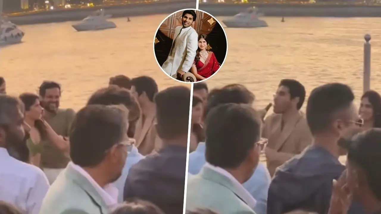 Allu Sirish-Nayanika Pop Champagne With Allu Arjun, Sneha Reddy At Their Pre-Wedding Bash In Dubai | Watch Allu Sirish, Nayanika's pre-wedding bash in Dubai