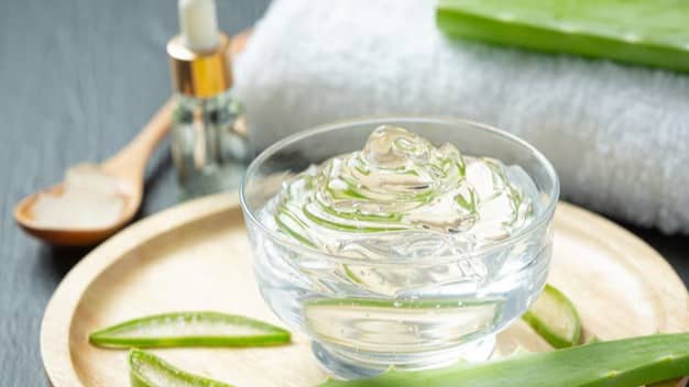 Aloe vera gel skin mask