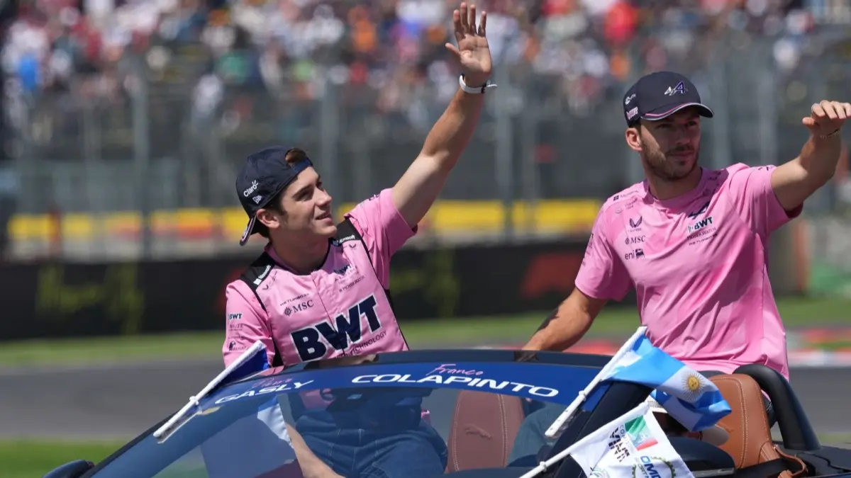 Alpine driver Pierre Gasly of France and Franco Colapinto of Argentina