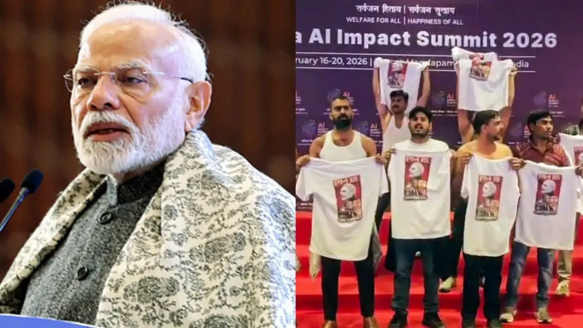 'Country Knows Congress is Already Naked': PM Modi Hits Out at 'Shirtless' Protest at AI Summit 'Already Naked': PM Modi Rips Apart Congress Over 'Shirtless' Protest at AI Summit, Calls It 'Dirty Politics'